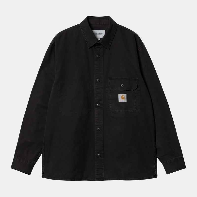 Black Men Carhartt Reno Shirt Jackets | EUG-290716