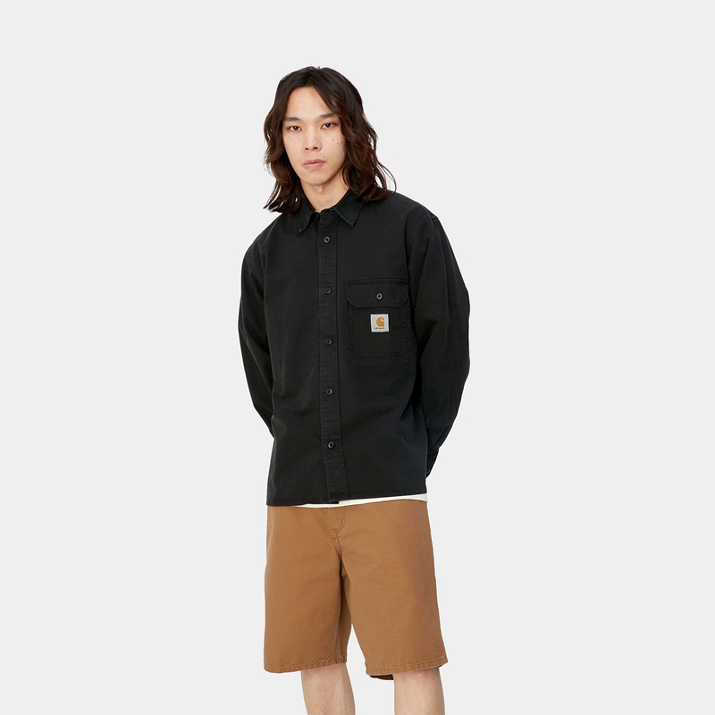 Black Men Carhartt Reno Shirt Jackets | EUG-290716