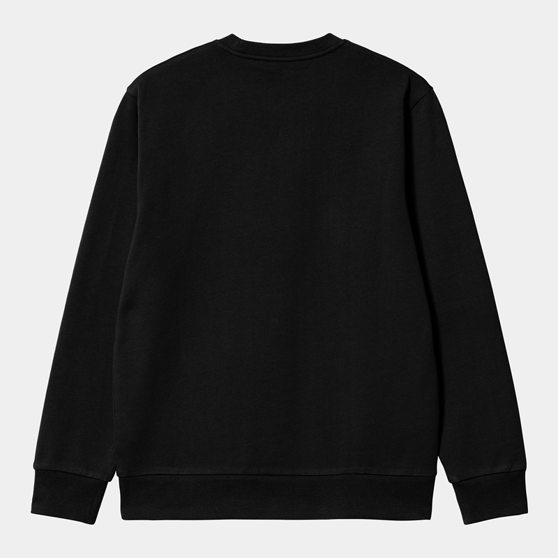 Black Men Carhartt Script Embroidery Sweatshirt | ZPQ-598327