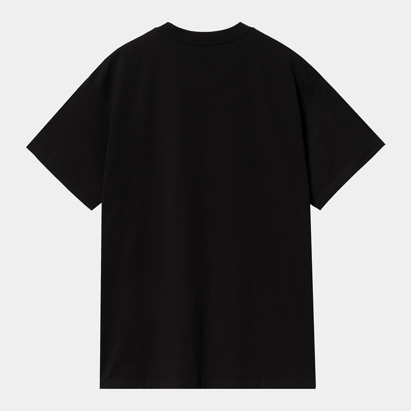 Black Men Carhartt Script Embroidery T-Shirt | VNX-120749