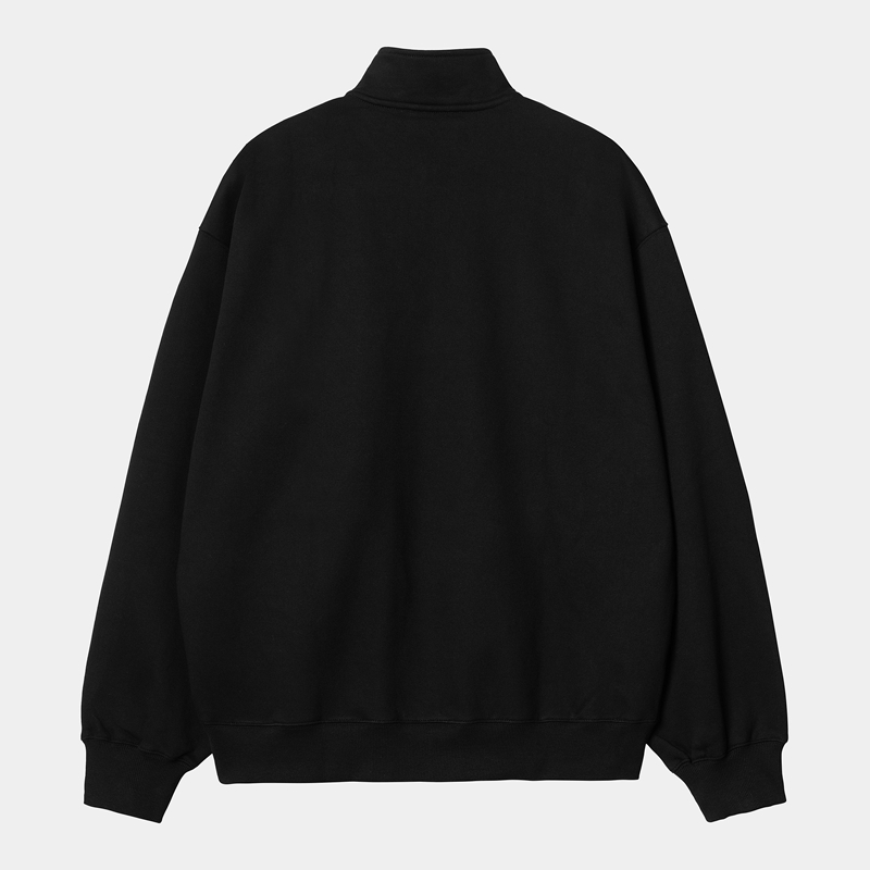 Black Men Carhartt Script Half Zip Sweatshirt | MEO-537608