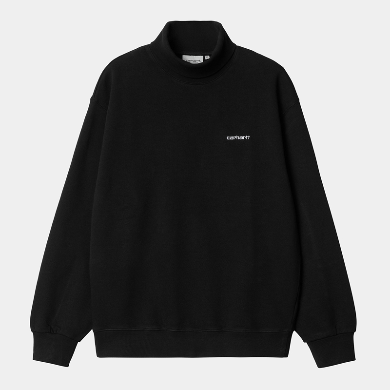 Black Men Carhartt Script Mockneck Sweatshirt | WZN-759243