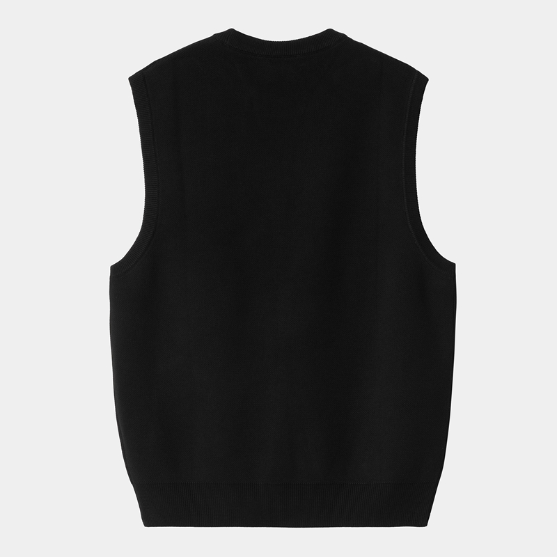 Black Men Carhartt Script Vest | VNZ-576129