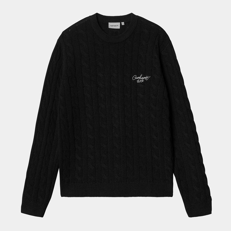 Black Men Carhartt Signature Sweatshirt | GEH-259430