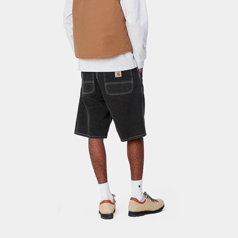 Black Men Carhartt Simple Shorts | FVJ-721490