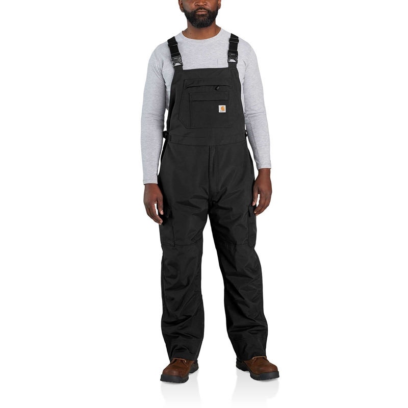 Black Men Carhartt Storm Defender® Loose Fit Heavyweight Bib Overalls | AUP-014758