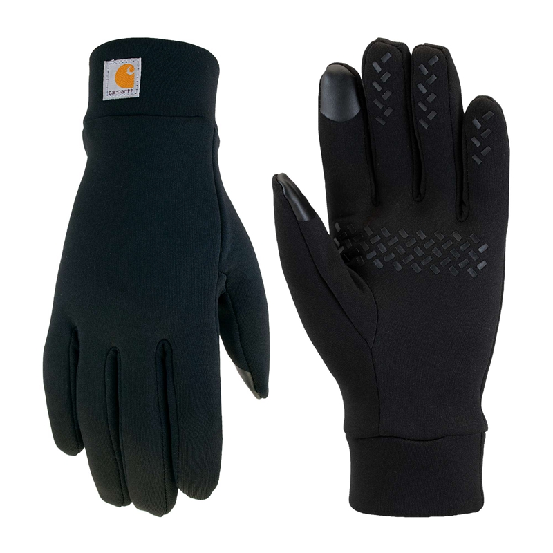 Black Men Carhartt Stretch Fleece Liner Gloves | NQT-623980