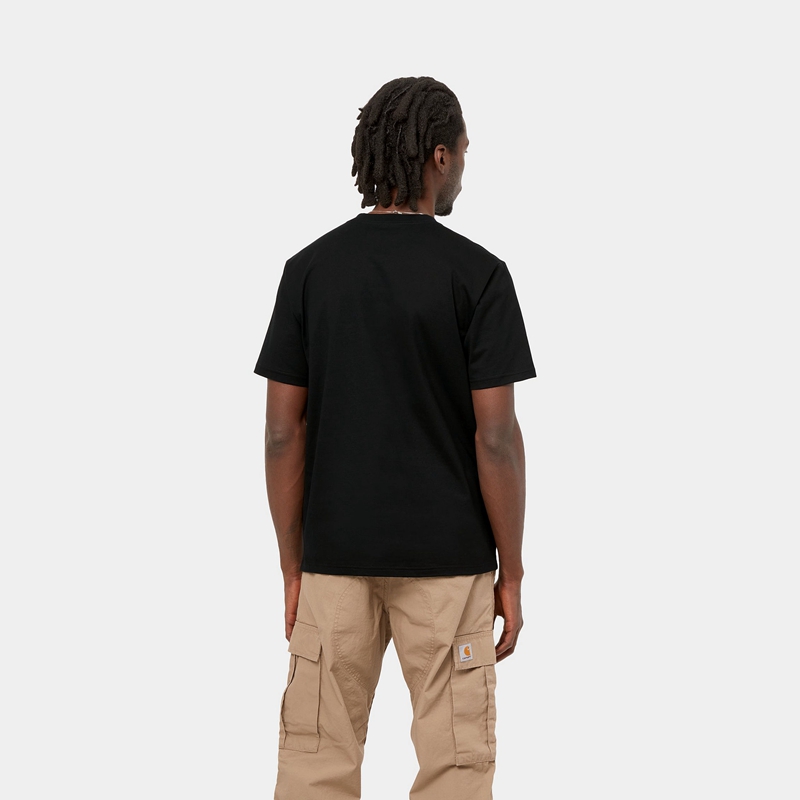 Black Men Carhartt University Script T-Shirt | GDW-170329