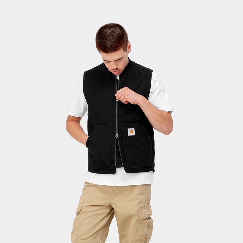 Black Men Carhartt Vest | VSM-308269