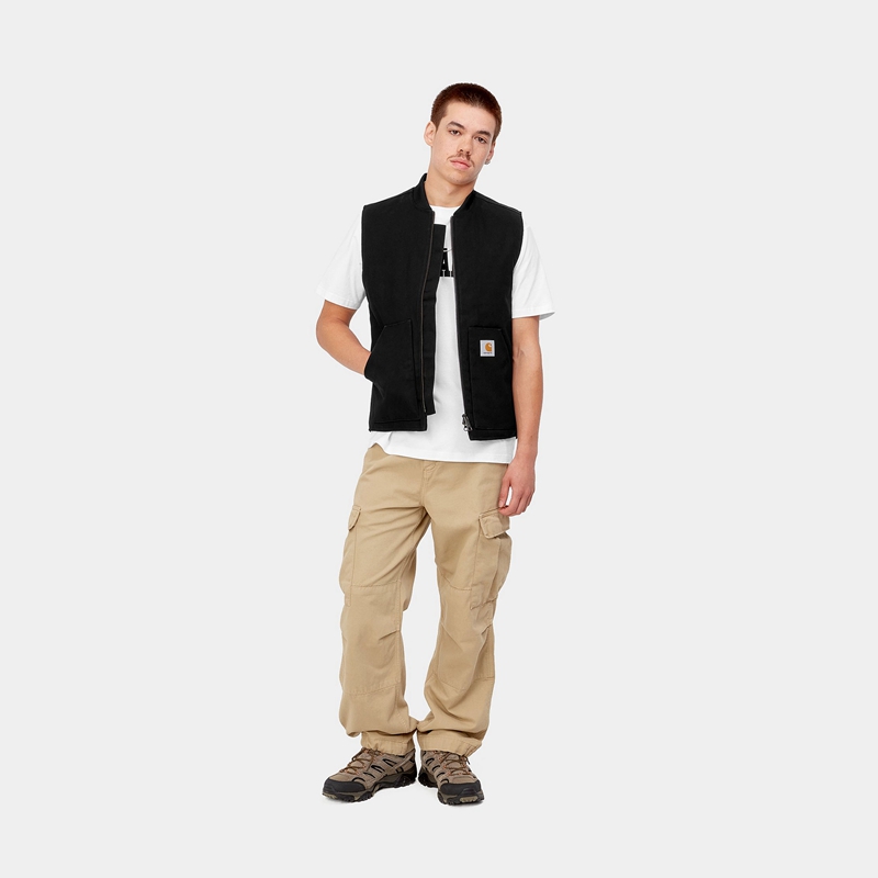 Black Men Carhartt Vest | VSM-308269