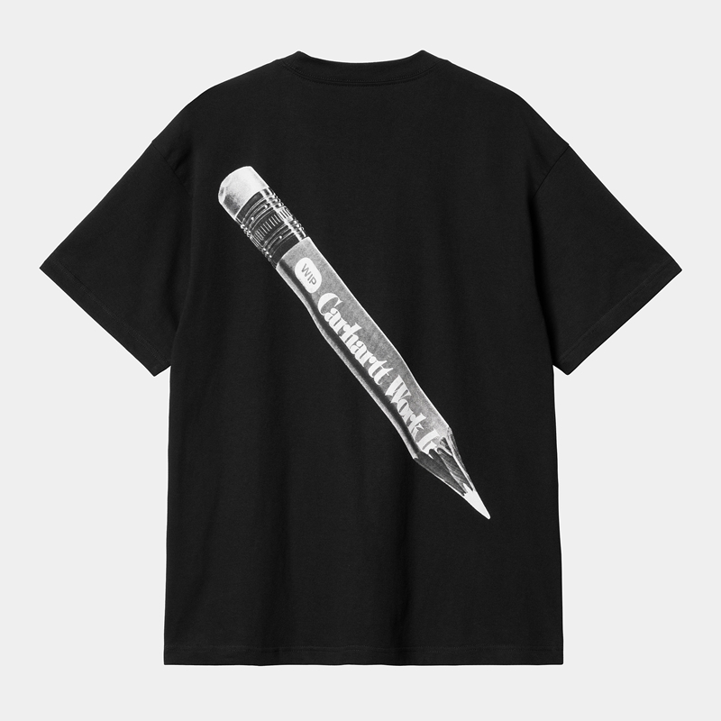 Black Men Carhartt WIP Pencil T-Shirt | XZF-106578