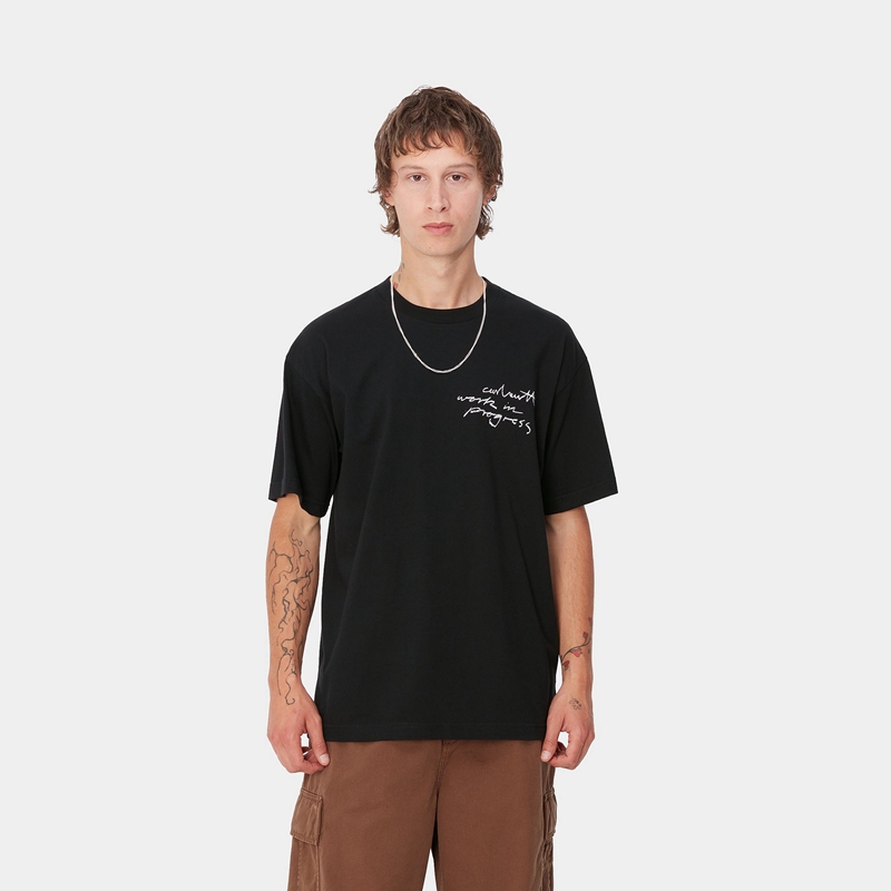 Black Men Carhartt WIP Pencil T-Shirt | XZF-106578