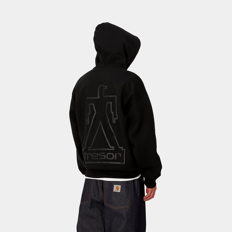 Black Men Carhartt WIP x TRESOR Basement Hooded Sweatshirt | WCV-375682