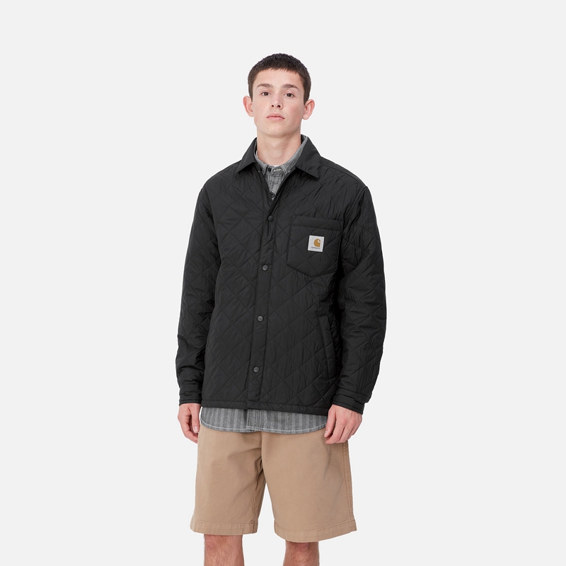 Black Men Carhartt Wadeson Shirt Jackets | MUO-519026