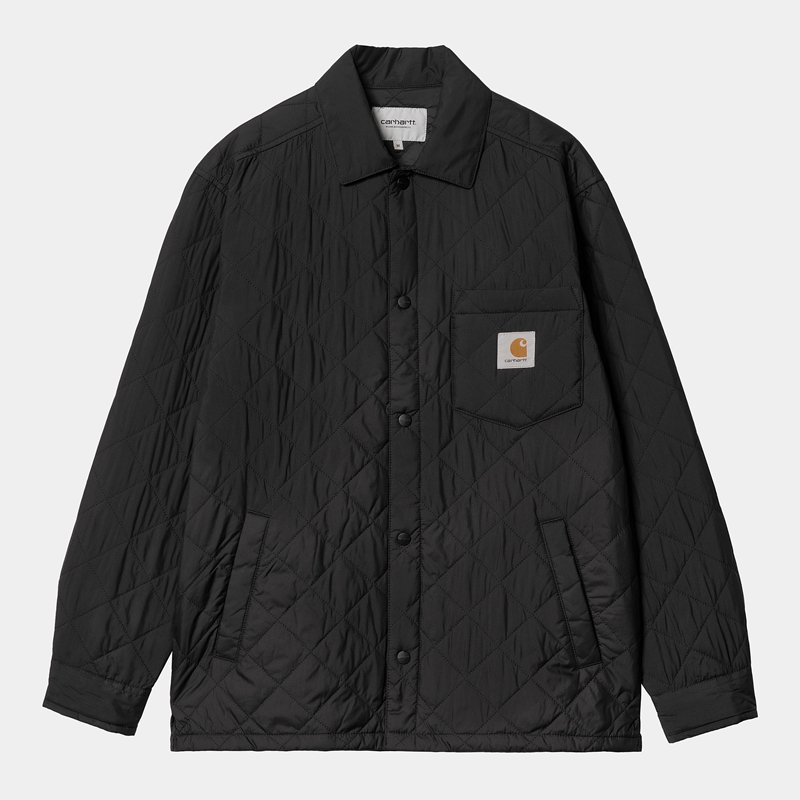 Black Men Carhartt Wadeson Shirt Jackets | MUO-519026