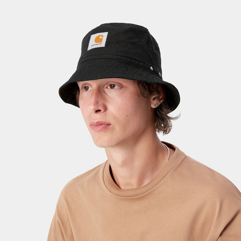 Black Men Carhartt Walter Bucket Hats | BTL-905432