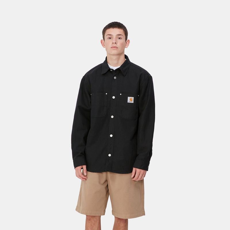 Black Men Carhartt Walter Shirt Jackets | JQM-148692