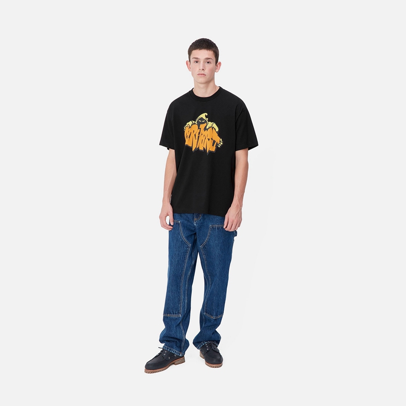 Black Men Carhartt Yute T-Shirt | VHO-309754