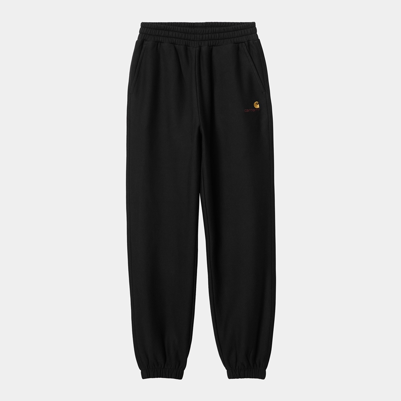 Black Women Carhartt American Script Pants | PMC-302518