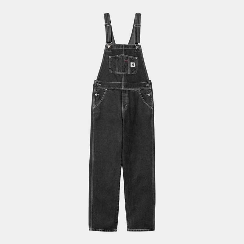 Black Women Carhartt Bib Straight Overalls | LPS-308416