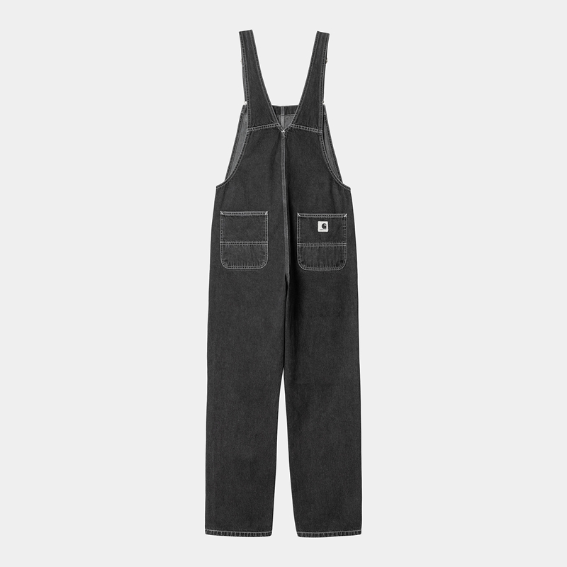 Black Women Carhartt Bib Straight Overalls | LPS-308416