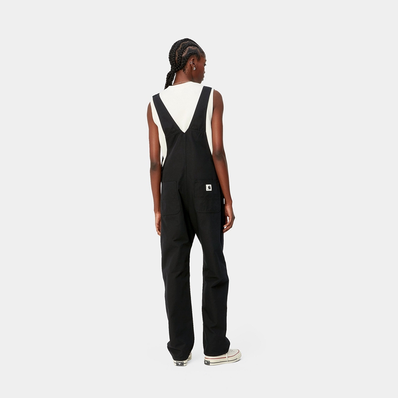 Black Women Carhartt Bib Straight Overalls | YOH-932704