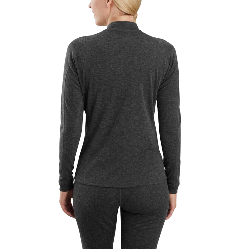 Black Women Carhartt Force Midweight Synthetic-Merino Wool Blend Base Layer Quarter-Zip Tops | BFM-524380