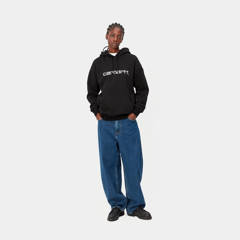 Black Women Carhartt Hooded Hoodie | BPN-014965