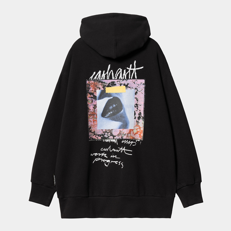 Black Women Carhartt Hooded Lips Hoodie | DRW-830917