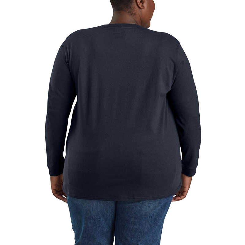 Black Women Carhartt Loose Fit Heavyweight Long-Sleeve Pocket T-Shirt | EDI-592634