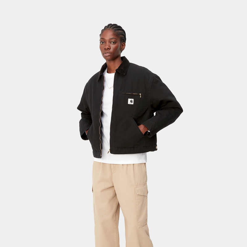 Black Women Carhartt OG Detroit Winter Jackets | GUD-805432