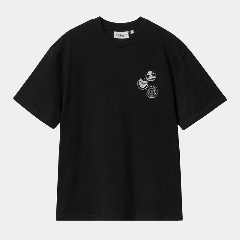 Black Women Carhartt Pins T-Shirt | BUA-056927