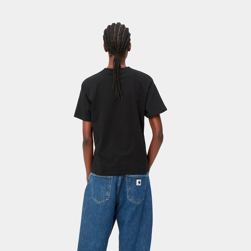 Black Women Carhartt Pocket T-Shirt | OLB-970831