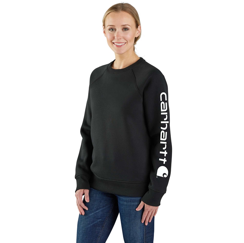 Black Women Carhartt Relaxed Fit Midweight Graphic Crewneck Sweatshirt | PUF-826749