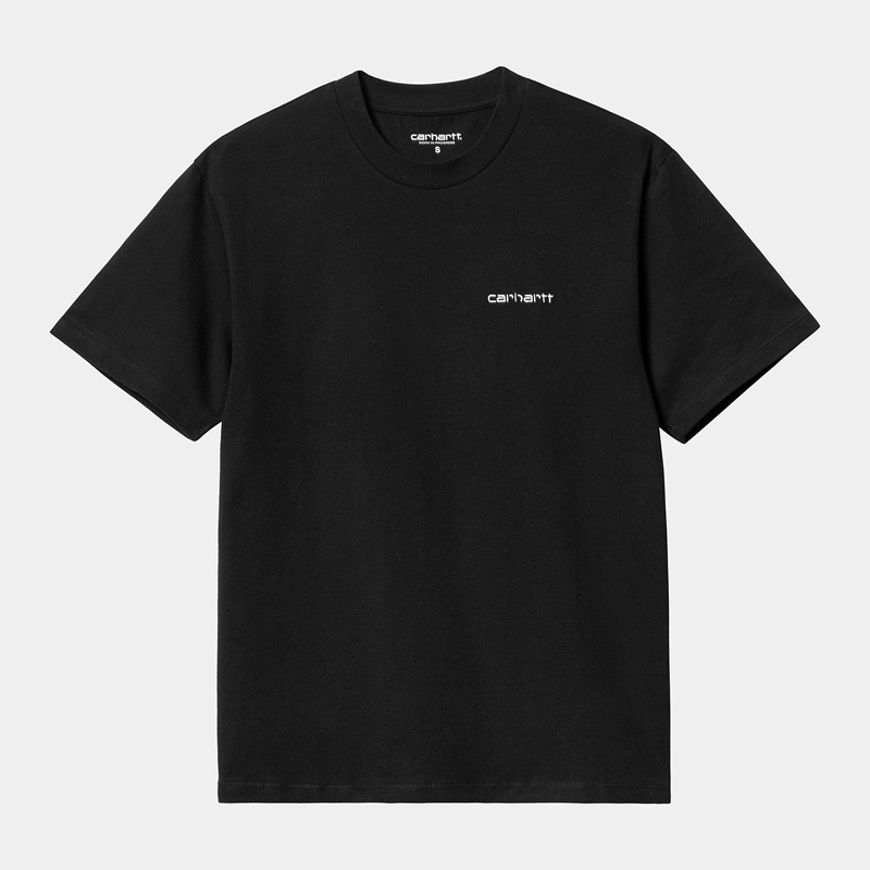 Black Women Carhartt Script Embroidery T-Shirt | PBQ-285761