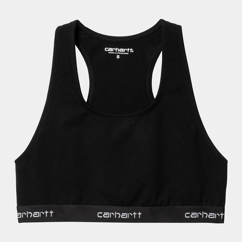 Black Women Carhartt Script Racer Tanks | QSZ-697835