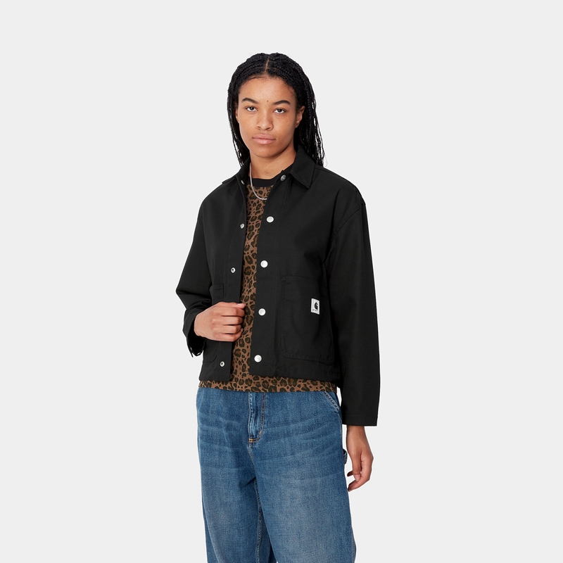 Black Women Carhartt Simple Shirt Jackets | ABK-508947