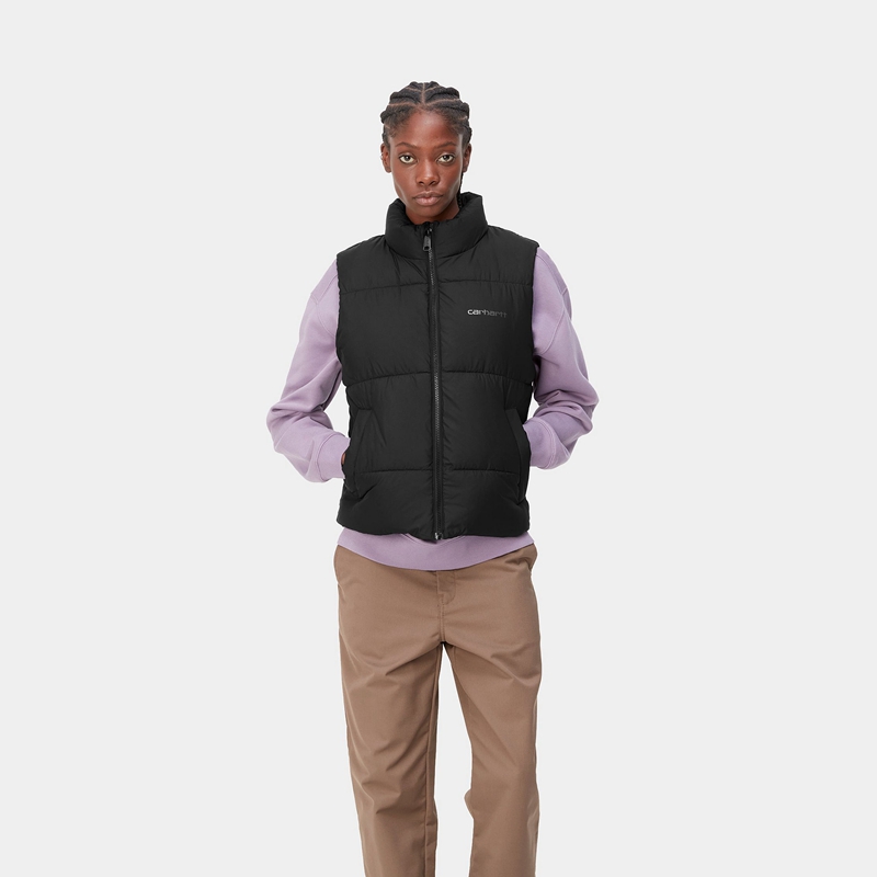 Black Women Carhartt Springfield Vest | TVI-819324