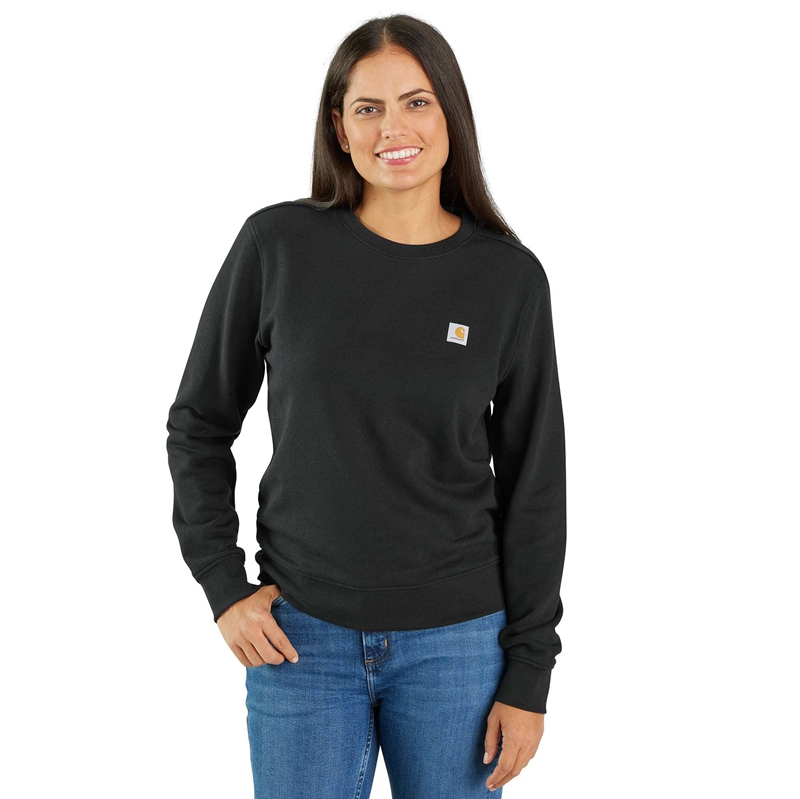 Black Women Carhartt TENCEL™ Fiber Series Relaxed Fit French Terry Crewneck Sweatshirt | NIJ-413729