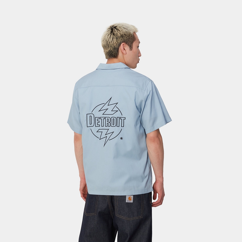 Blue Men Carhartt Ablaze Shirts | UDW-263409