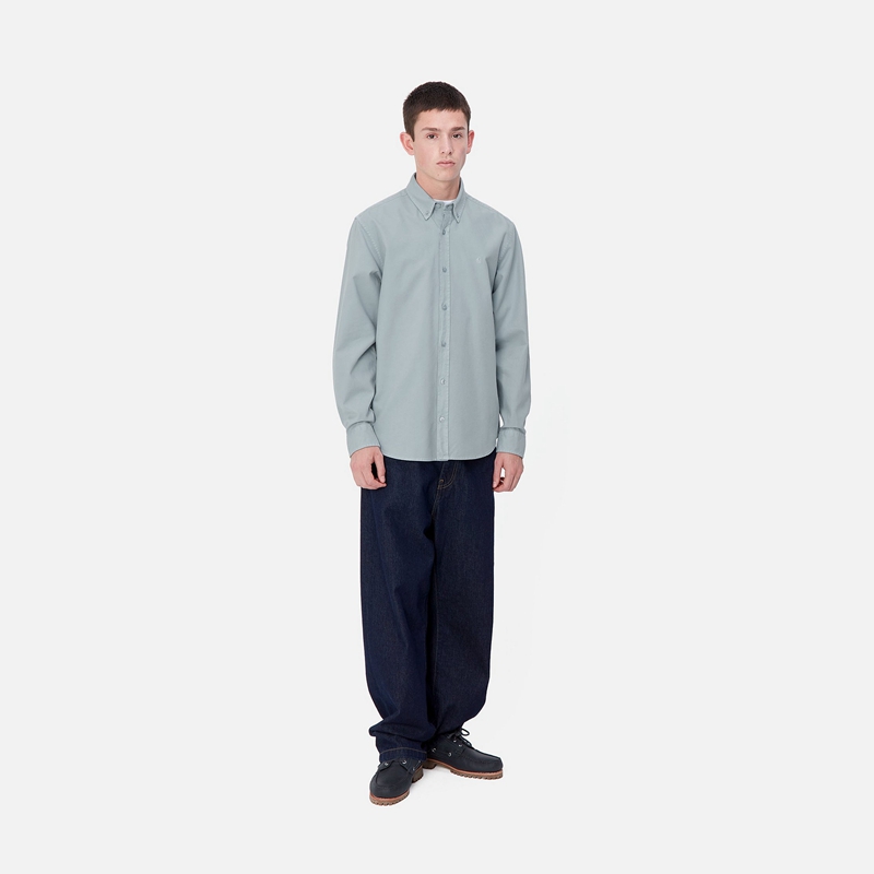 Blue Men Carhartt Bolton Shirts | OJQ-538470