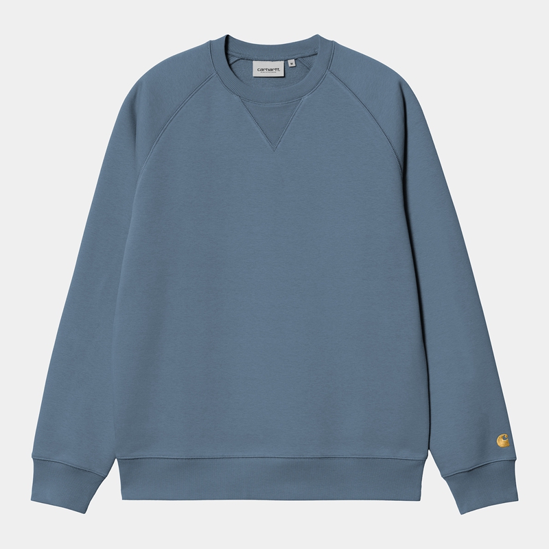 Blue Men Carhartt Chase Sweatshirt | ZAV-326098