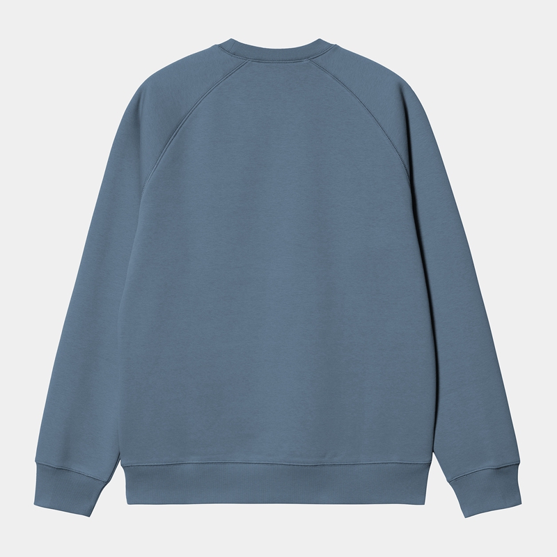 Blue Men Carhartt Chase Sweatshirt | ZAV-326098