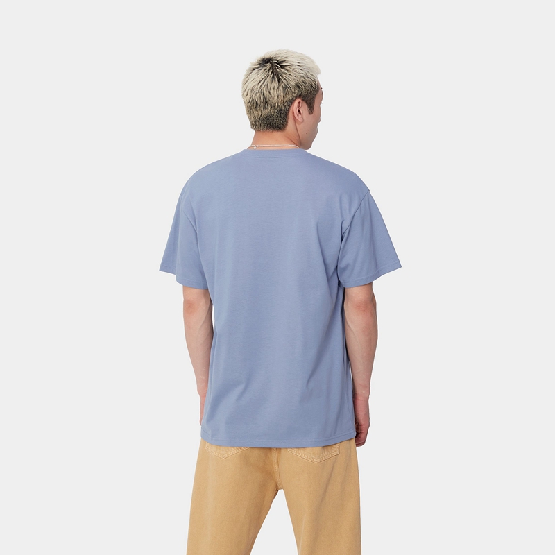 Blue Men Carhartt Chase T-Shirt | VOY-291406