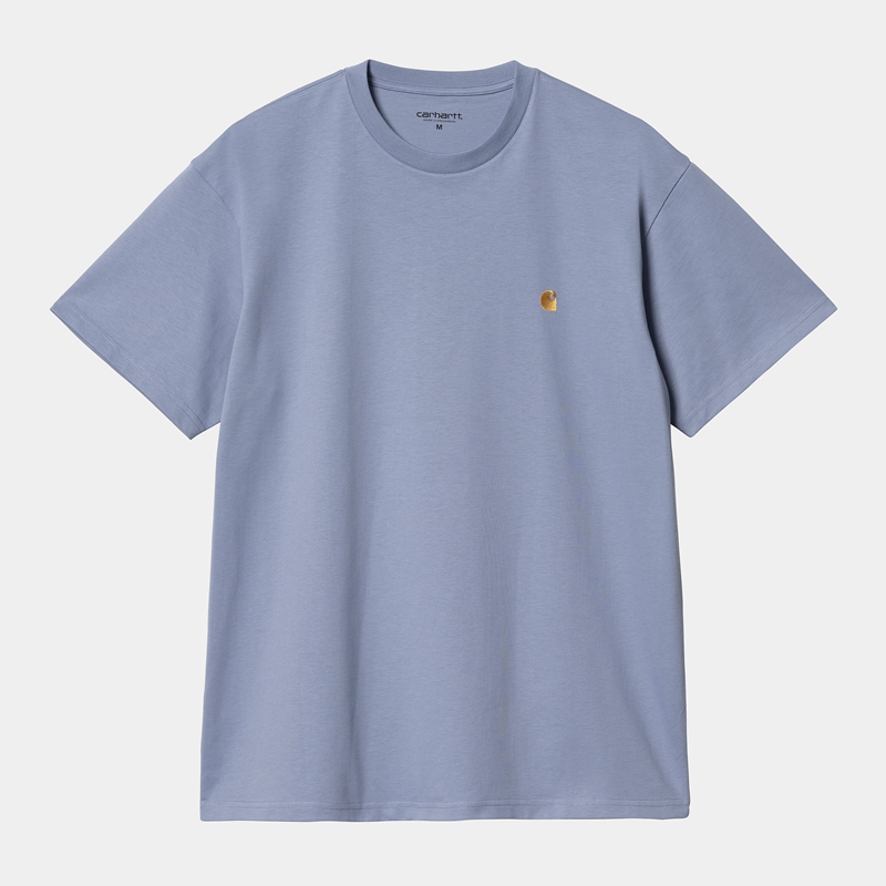 Blue Men Carhartt Chase T-Shirt | VOY-291406