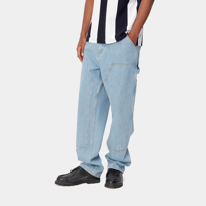 Blue Men Carhartt Double Knee Pants | TVD-284750