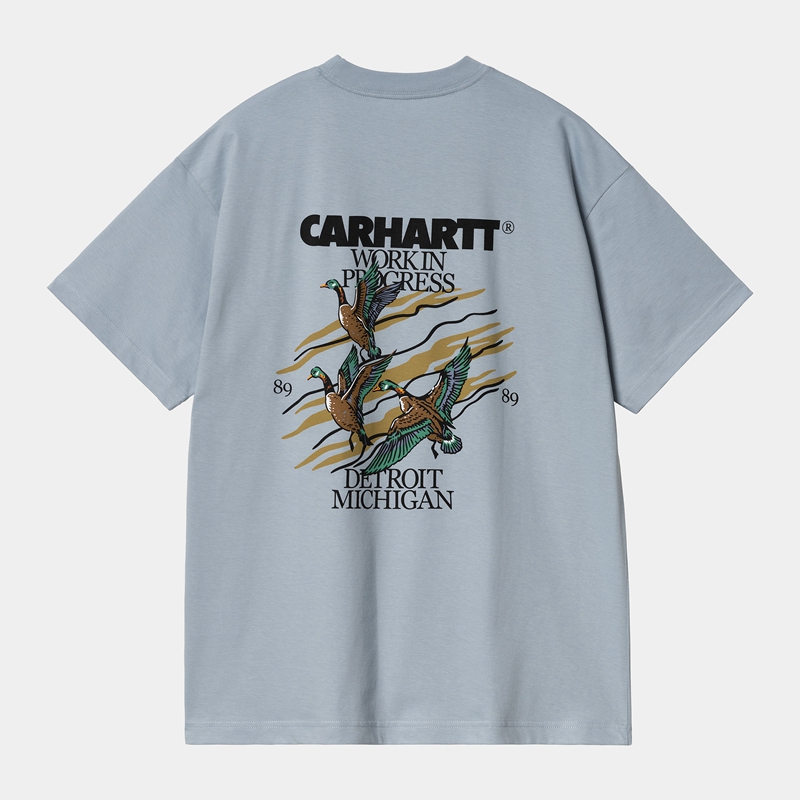 Blue Men Carhartt Ducks T-Shirt | WRZ-307891