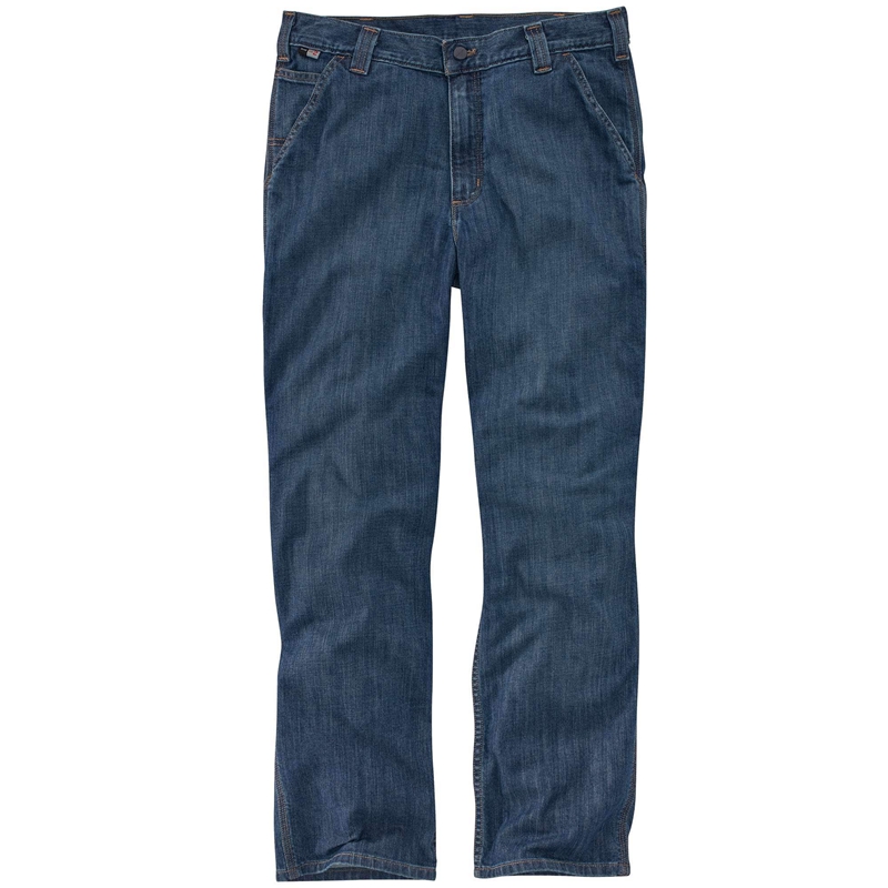 Blue Men Carhartt Flame-Resistant Force Rugged Flex® Relaxed Fit Utility Jeans | KHC-056218