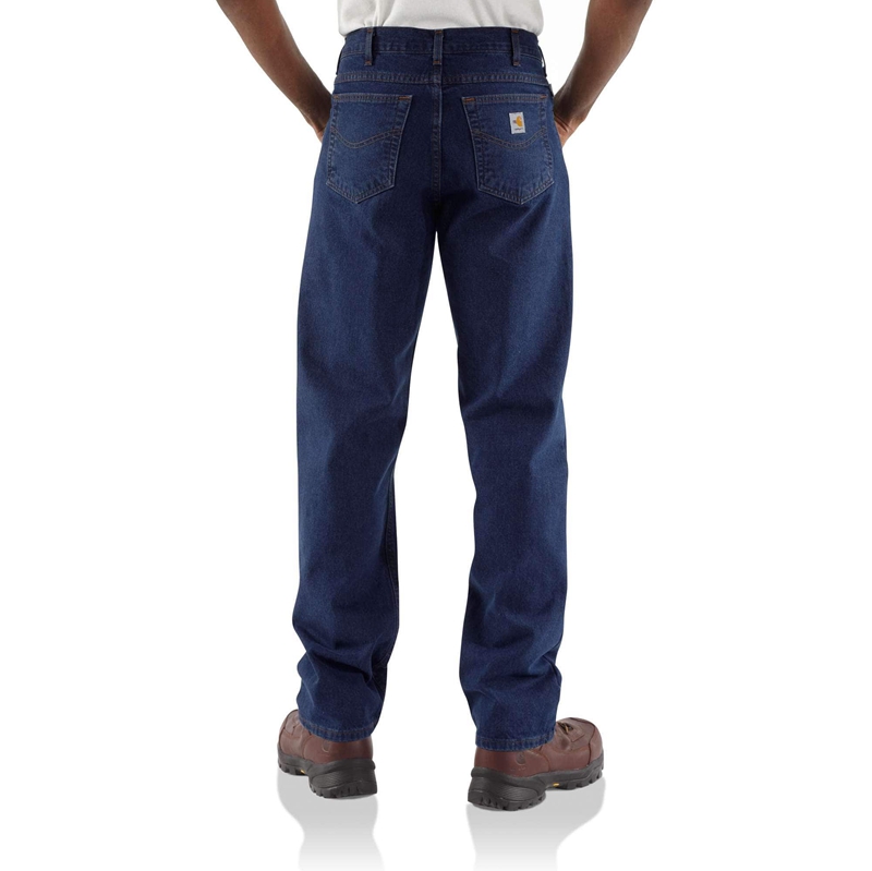 Blue Men Carhartt Flame-Resistant Signature Denim-Relaxed Fit Jeans | SGC-836147