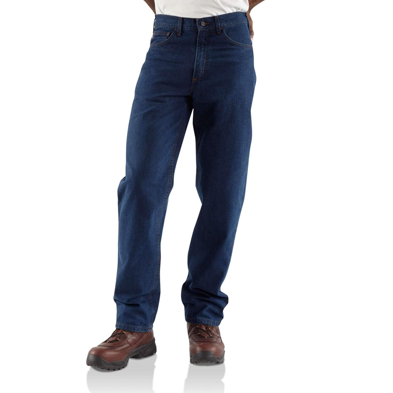 Blue Men Carhartt Flame-Resistant Signature Denim-Relaxed Fit Jeans | SGC-836147